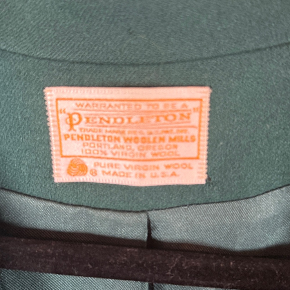 Pendleton Forest Green Wool 2 Button Blazer Size … - image 2